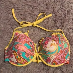 VS paisley print push-up swim top.